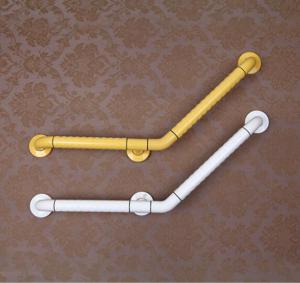 135 Degree L-Shape Barrier-Free Handrail Bathroom Armrest White&Yellow 400X400mm