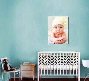 Personalized Photo Canvas Print, Baby Photo Announcement, Baby Girl or Baby Boy Wall Art, Baby Photo