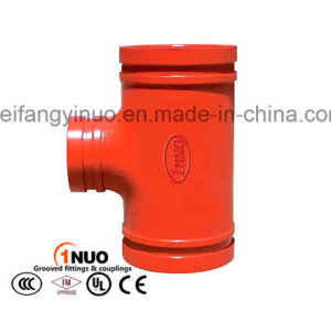 Ductile Iron Grooved Threaded Reducing Tee with FM/UL Approval 300psi